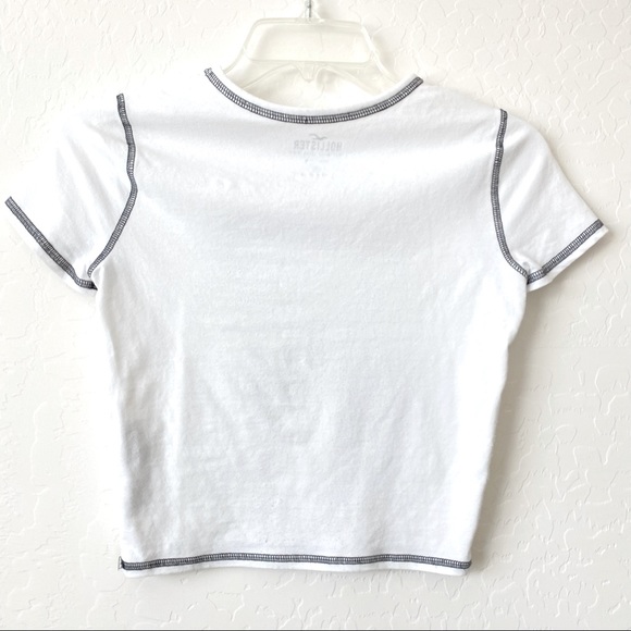HOLLISTER Baby Tee Crop Top White XS - Picture 4 of 4